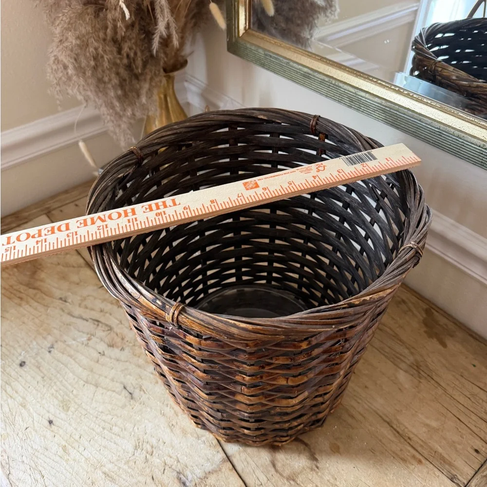 Vintage Woven Brown Rattan Decorative Basket - Home Accents